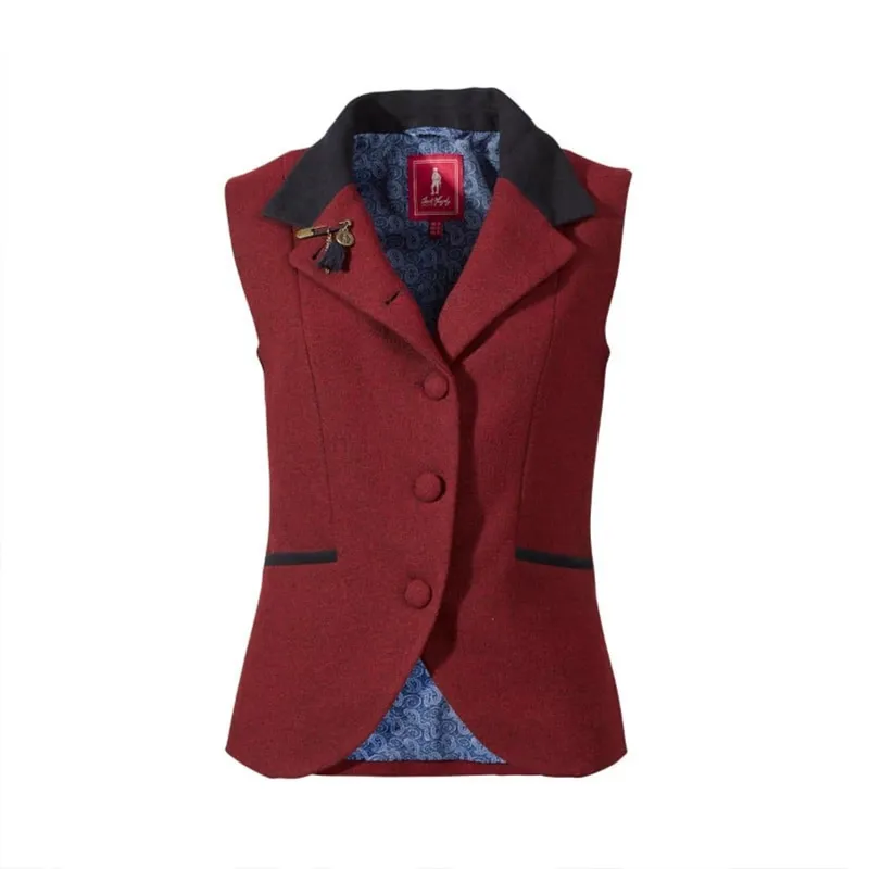 Jack Murphy Leona Tweed Gilet Vintage Red